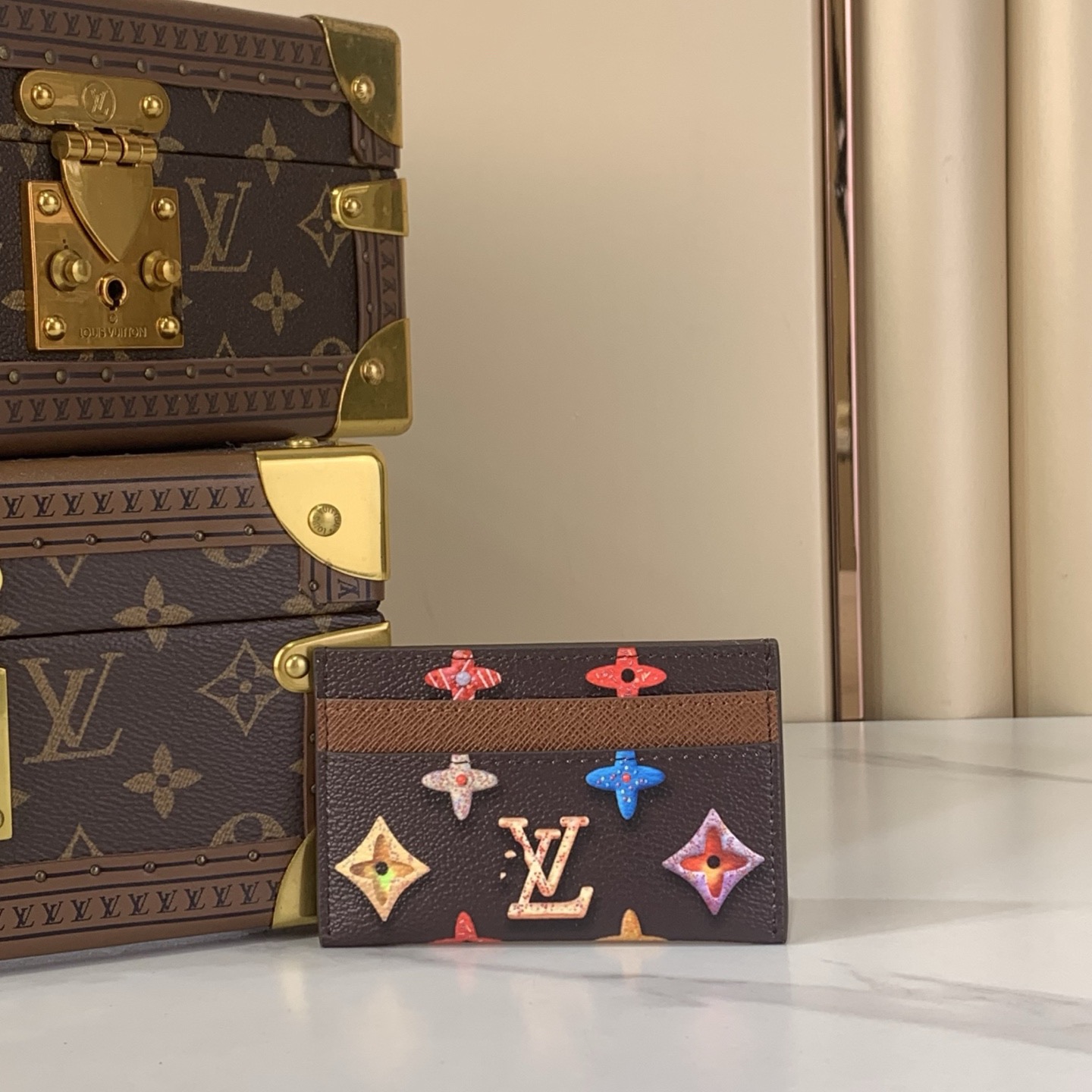 LV Style Beige Canvas Card Holder Bags Card Holder detail image 1 from source 770248