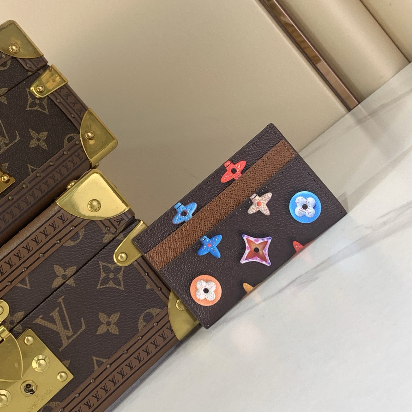 LV Style Beige Canvas Card Holder Bags Card Holder detail image 3 from source 770248