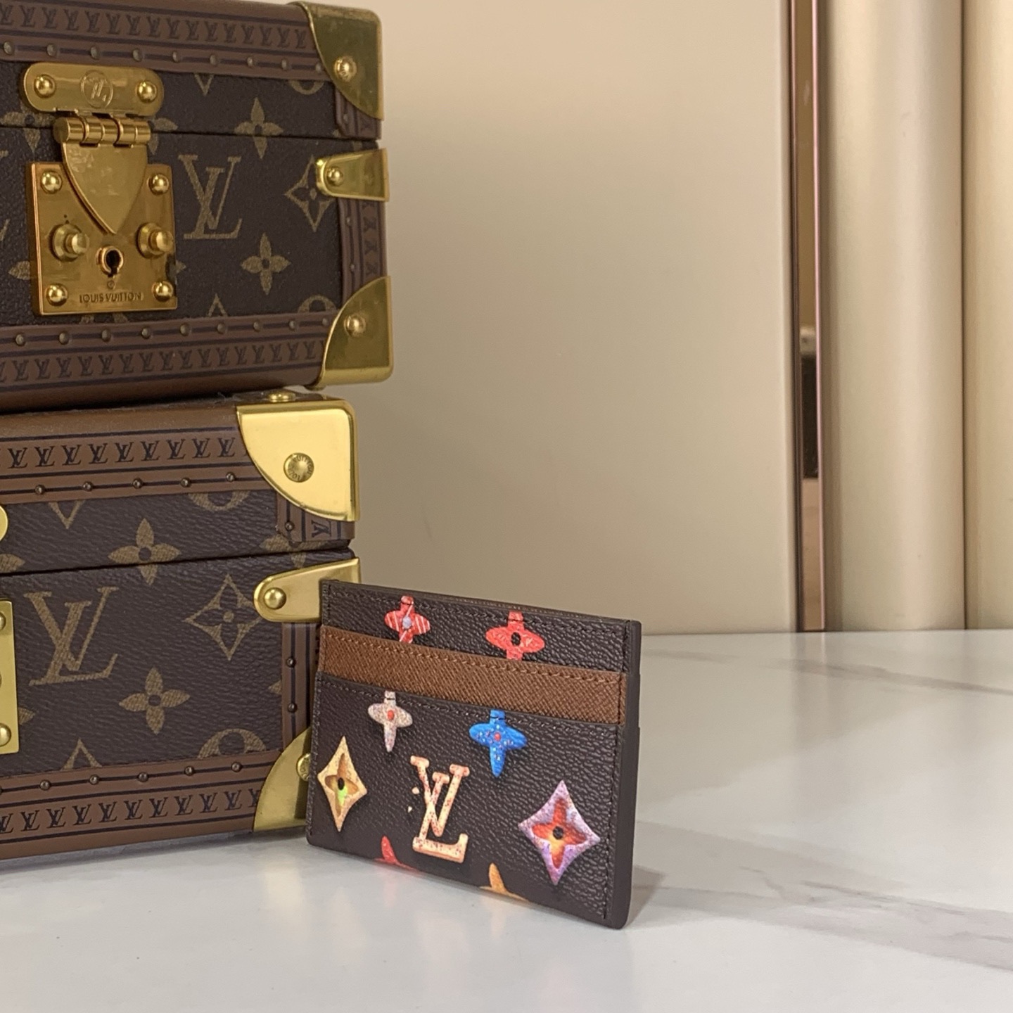 LV Style Beige Canvas Card Holder Bags Card Holder detail image 2 from source 770248