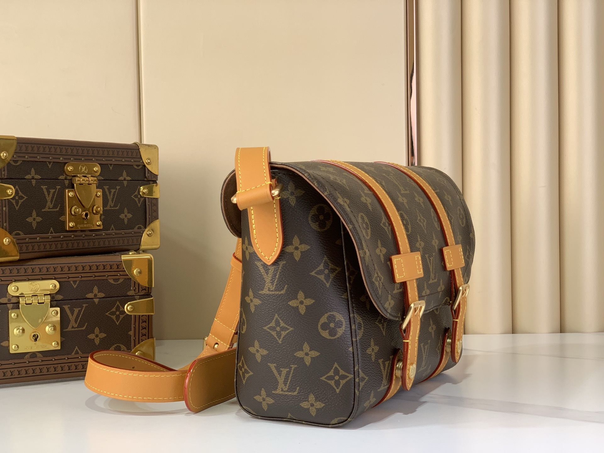 LV Style Beige Canvas Backpack Bags detail image 2 from source 770267