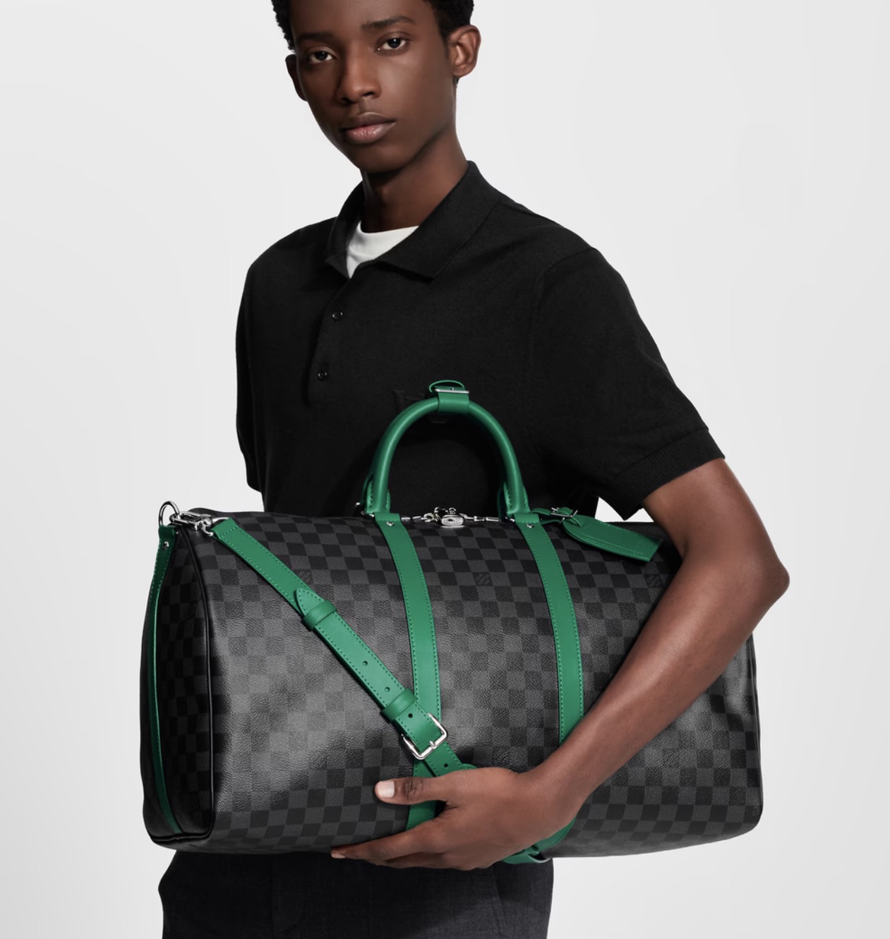 LV Style Black Leather Travel Bag style reference detail image 5 from source 770271