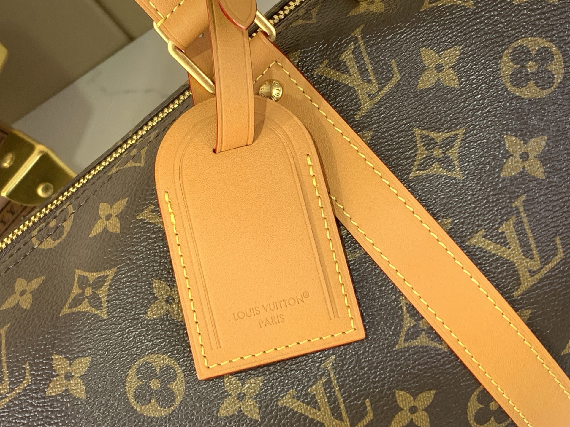 LV Style Beige Leather Travel Bag style reference detail image 5 from source 770268