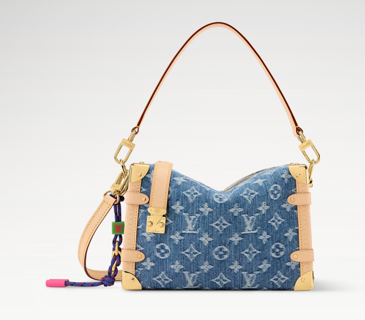 NO:763063,[Side Trunk Medium Handbag] M27450 Blue (Denim Denim) Official Website Picture,19860909【Side Trunk 中号手袋】M27450 蓝色（丹宁牛仔） 官网图,,Bag