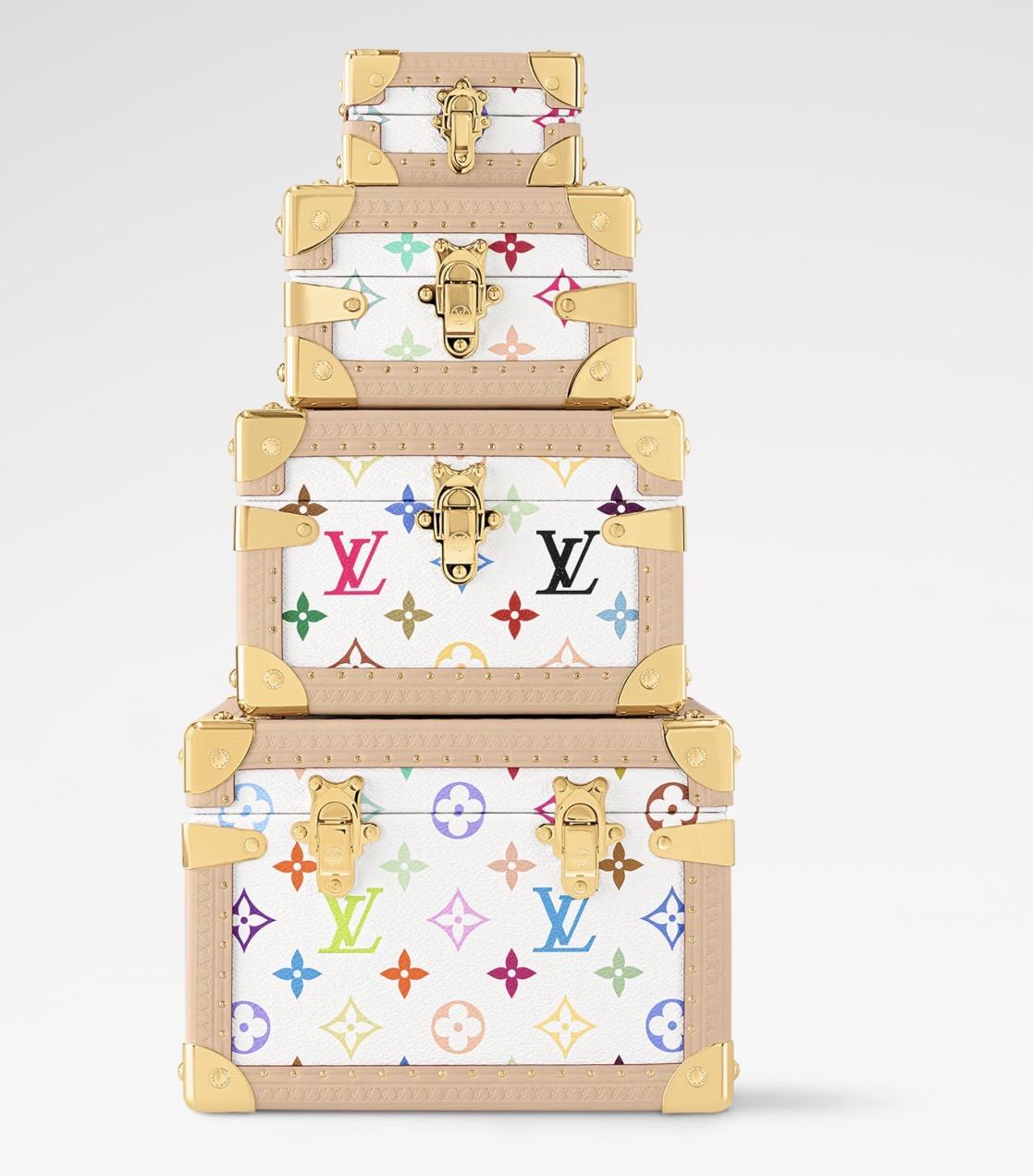 NO:762929,Top original order [LV x TM MALLE YRAMIDE hard suitcase] m13126 white color/Takashi Murakami This Malle yramide hard suitcase draws inspiration from the brilliant iridescent world described by the famous artist Takashi Murakami, rendering bright colors for the full Monogram pattern, continuing the brand's classic heritage with interesting strokes. Brass metal parts such as elegant cow leather trimmings and bright buckles are the finishing touches, and the bright fabric lining highlights Louis Vuitton x  The dynamic style of Takashi Murakami's reissue series. Dimensions 21 x 41 x 21 cm (length x height x width),,louis vuitton,louis vuitton,cowhide19860909顶级原单【LV x TM MALLE YRAMIDE 硬箱】 m13126 白彩/村上隆 本款 Malle yramide 硬箱向知名艺术家村上隆笔下的绚烂虹彩世界撷取灵感,为全幅 Monogram 图案渲染鲜亮色彩,以妙趣笔触延续品牌经典传承.雅致牛皮革饰边和莹亮搭扣等黄铜金属件点睛细节,明丽织物内衬彰显路易威登 x 村上隆再版系列的活力风采. 尺寸21 x 41 x 21 厘米 (长度 x 高 x 宽),,louis vuitton,louis vuitton,cowhide,Bag