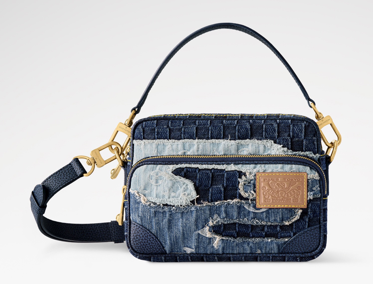 NO:767754,Duty-free all-steel [NIL handbag] m15296 denim/color matching,19860909免税全钢【NIL 手袋】 m15296 牛仔/拼色,,Bag