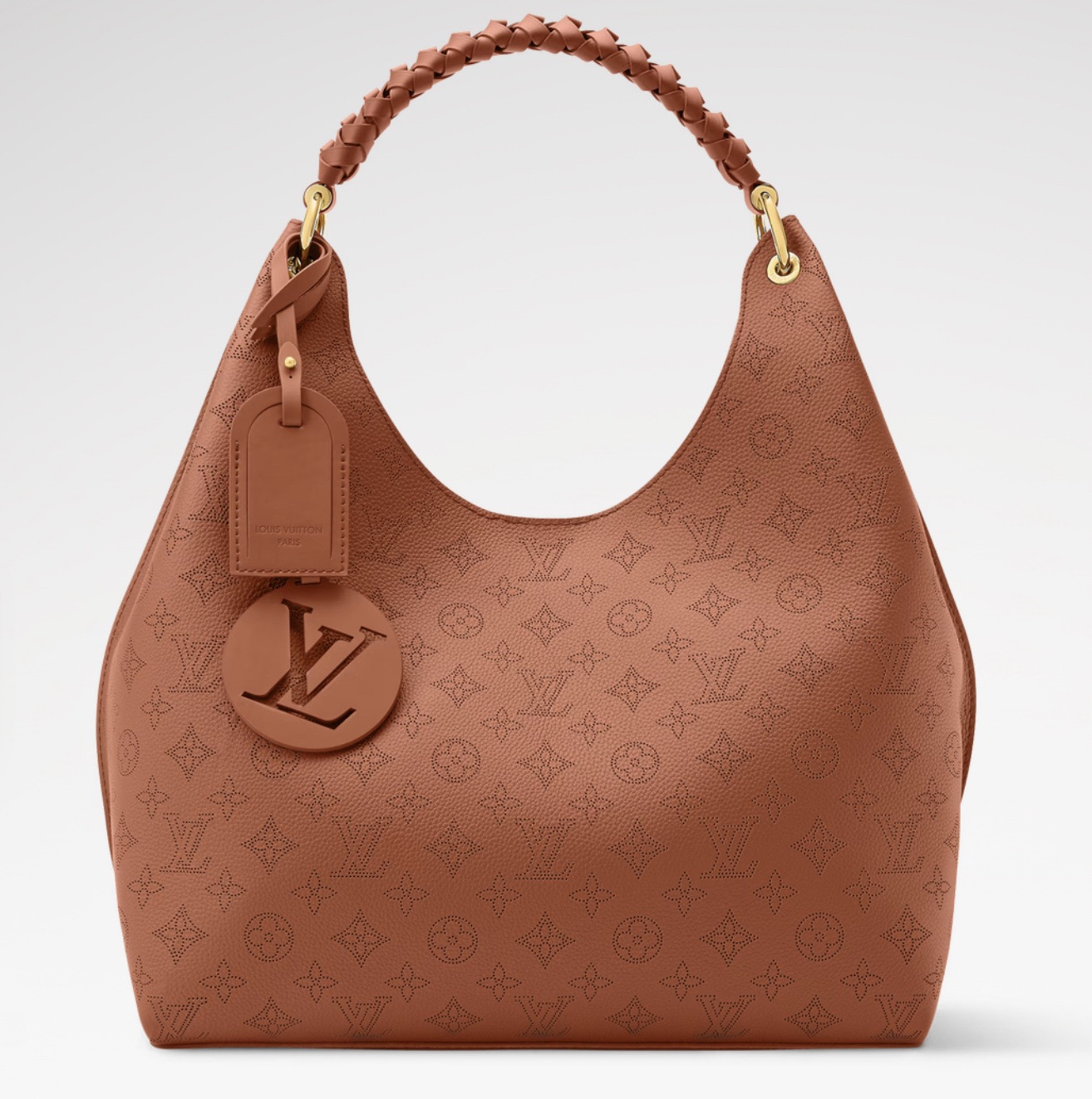 NO:767851,Top original item [Carmel Hobo handbag] m27446 brown/hollow Carmel Hobo handbag's stenciled calfskin presents Monogram Ys perforated pattern, and its soft texture allows ample space to travel easily. The woven handle and LV leather charm add a sophisticated touch. The pierced and perforated calfskin calfskin trim is microfiber lined with metal parts. The woven handle can be carried on the shoulder or on the elbow. The magnetic closure compartment pocket is detachable.  LV leather trim removable designer metal bottom studs size 35.0 x 40.0 x 17.0 cm 118121250,,louis vuitton,cowhide19860909顶级原单【Carmel Hobo 手袋】m27446 棕色/镂空 Carmel Hobo 手袋的镂花小牛皮呈现 Monogram Ys穿孔图案,其轻柔质地令充裕空间轻松随行.编织手柄和 LV 皮革挂饰再添考究之笔.镂花穿孔小牛皮小牛皮饰边超细纤维内衬金属件编织手柄,可肩背或肘挎磁扣开合隔层口袋可拆卸 LV 皮革装饰可拆卸名牌金属底钉 尺寸35.0 x 40.0 x 17.0 cm 118121250,,louis vuitton,cowhide,Bag