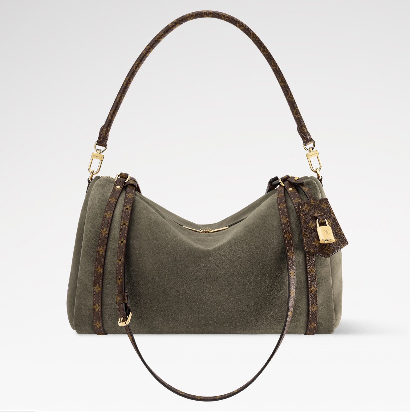 NO:812130,[EXRESS medium handbag] m29230 suede/green official website picture,19860909【EXRESS 中号手袋】 m29230 绒面/ 绿色 官网图,,Bag