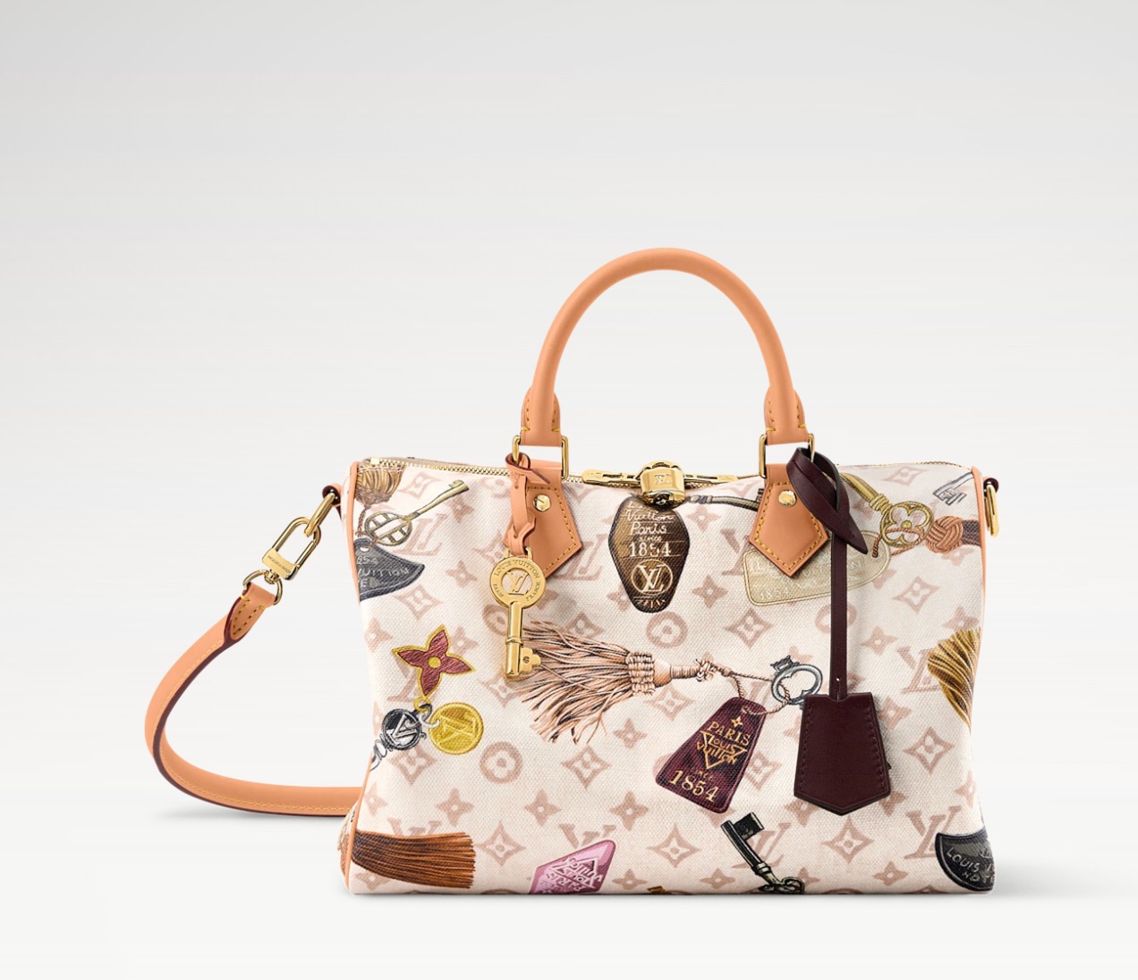 NO:812341,[Getaway Seedy 30 Soft Handbag] M29377 White Flower/Badge Silk Screen Official Website Picture,19860909【 Getaway Seedy 30 Soft 手袋】M29377 白花/徽章丝印 官网图,,Bag