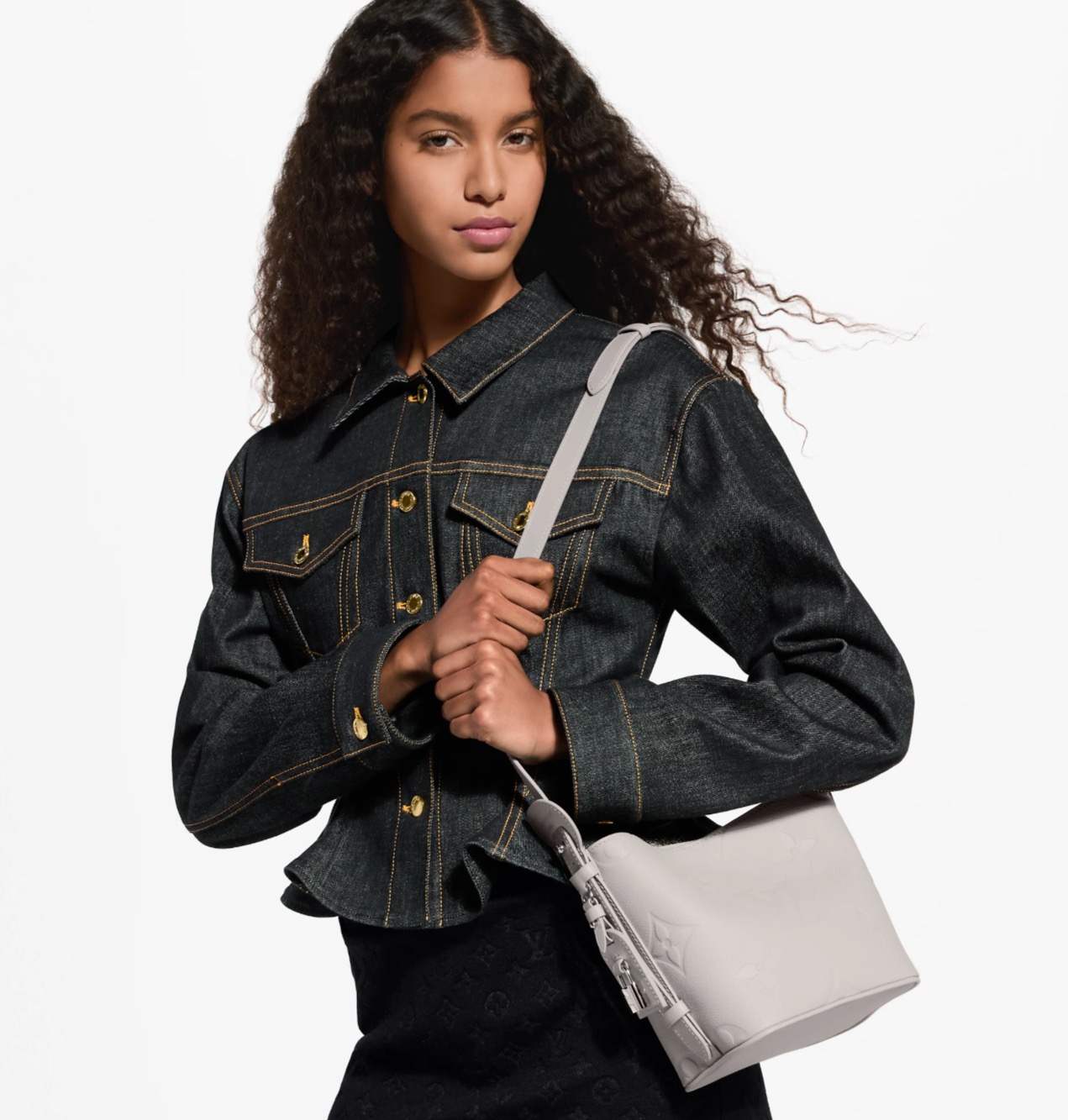 NO:812236,[All IN BB bucket bag] M13480 28342 light gray (embossed),19860909【All IN BB 水桶手袋】M13480 28342 浅灰色（压花）,,Bag