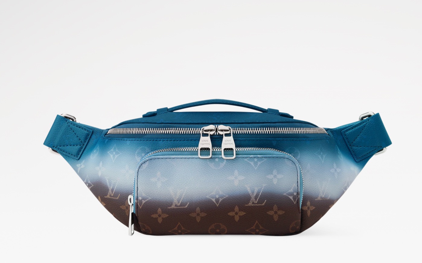 NO:812252,Top original item [RUSH waist bag] m28023 presbyopic blue (color-matching gradient) This Rush waist bag has the colorful colors of Monogram igment hr top-coated canvas, which is eye-catching and functional. The zipper opens the front pocket and the main compartment, allowing mobile phones, keys, cards and daily necessities to be stored in an orderly manner. The adjustable shoulder strap and top handle provide a variety of carrying options. Size 30 x 15 x 8  cm.5316055 (length x height x width),19860909顶级原单【RUSH 腰包】 m28023 老花拼蓝色（拼色渐变） 本款 Rush 腰包拥有 Monogram igment hr 顶涂层帆布的斑斓色彩,于瞩目之中兼顾功能考量.拉链开启前袋与主隔层,令手机、钥匙、卡片及日常所需实现有序收纳,可调节肩带和顶部手柄提供多种背携选择. 尺寸30 x 15 x 8 厘米.5316055 (长度 x 高 x 宽),,Bag