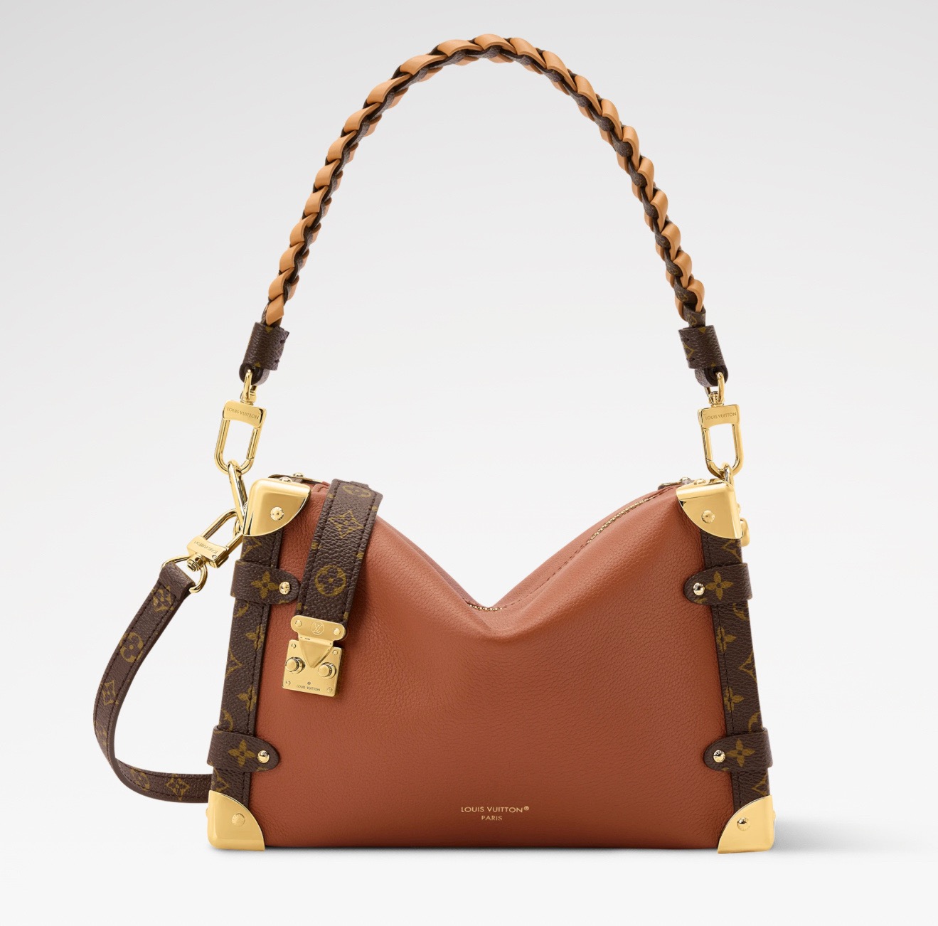 NO:851224,[SIDE TRUNK medium handbag] m27435 brown/woven official website picture,19860909【SIDE TRUNK 中号手袋】 m27435 棕色/编织 官网图,,Bag