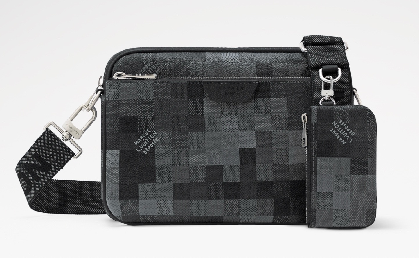 NO:851306,[TRIO messenger bag] m28602 black/mosaic official website picture,19860909【TRIO 邮差包】 m28602 黑色/马赛克 官网图,,Bag