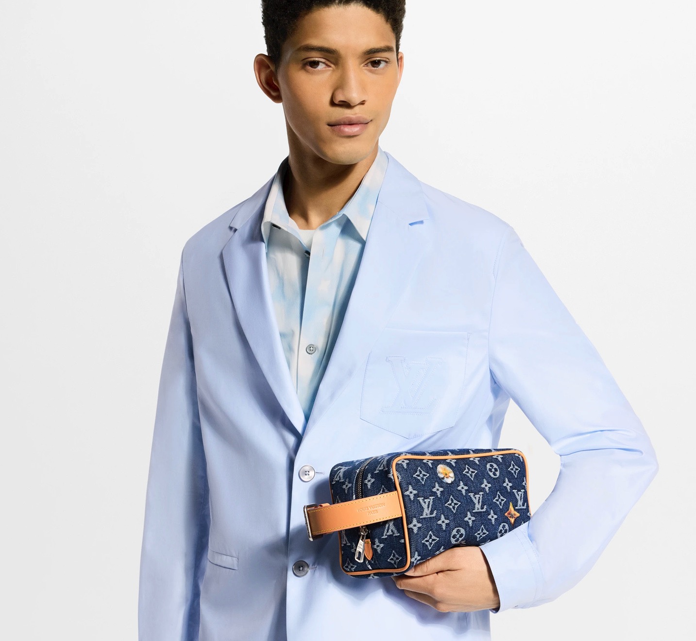 NO:851841,[LOCKER DO KIT Toilet Bag] m28363 Denim Blue/Flower Model Picture,19860909【LOCKER DO KIT 盥洗袋】 m28363 牛仔蓝/花卉 模特图,,Bag