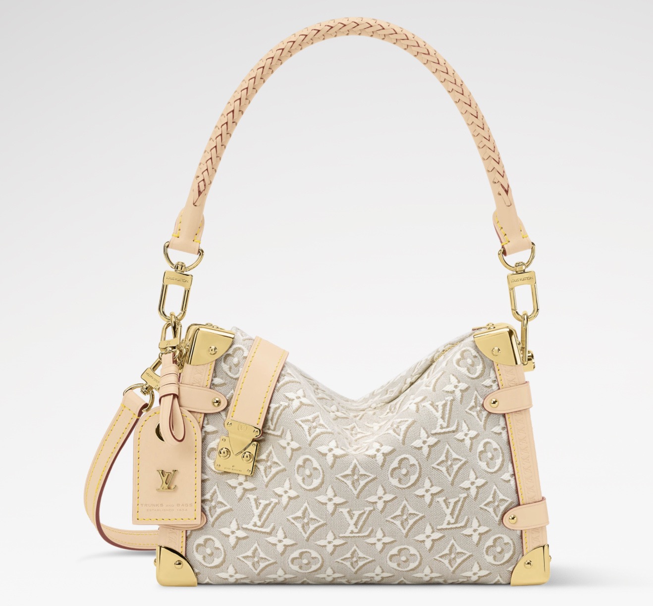 NO:894368,[SIDE TRUNK medium handbag] M2A white/jacquard,19860909【SIDE TRUNK 中号手袋】M2A 白色/提花,,Bag