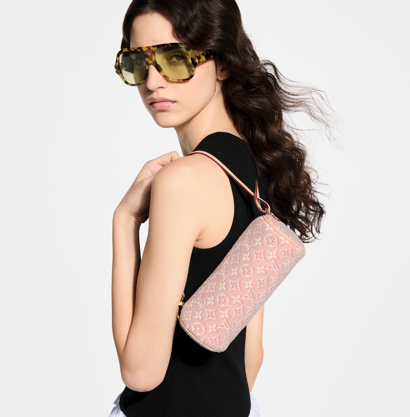 NO:894449,【OCHETTE AILLON handbag】M29881 pink/jacquard model picture,19860909【OCHETTE AILLON 手袋】M29881 粉色/提花 模特图,,Bag