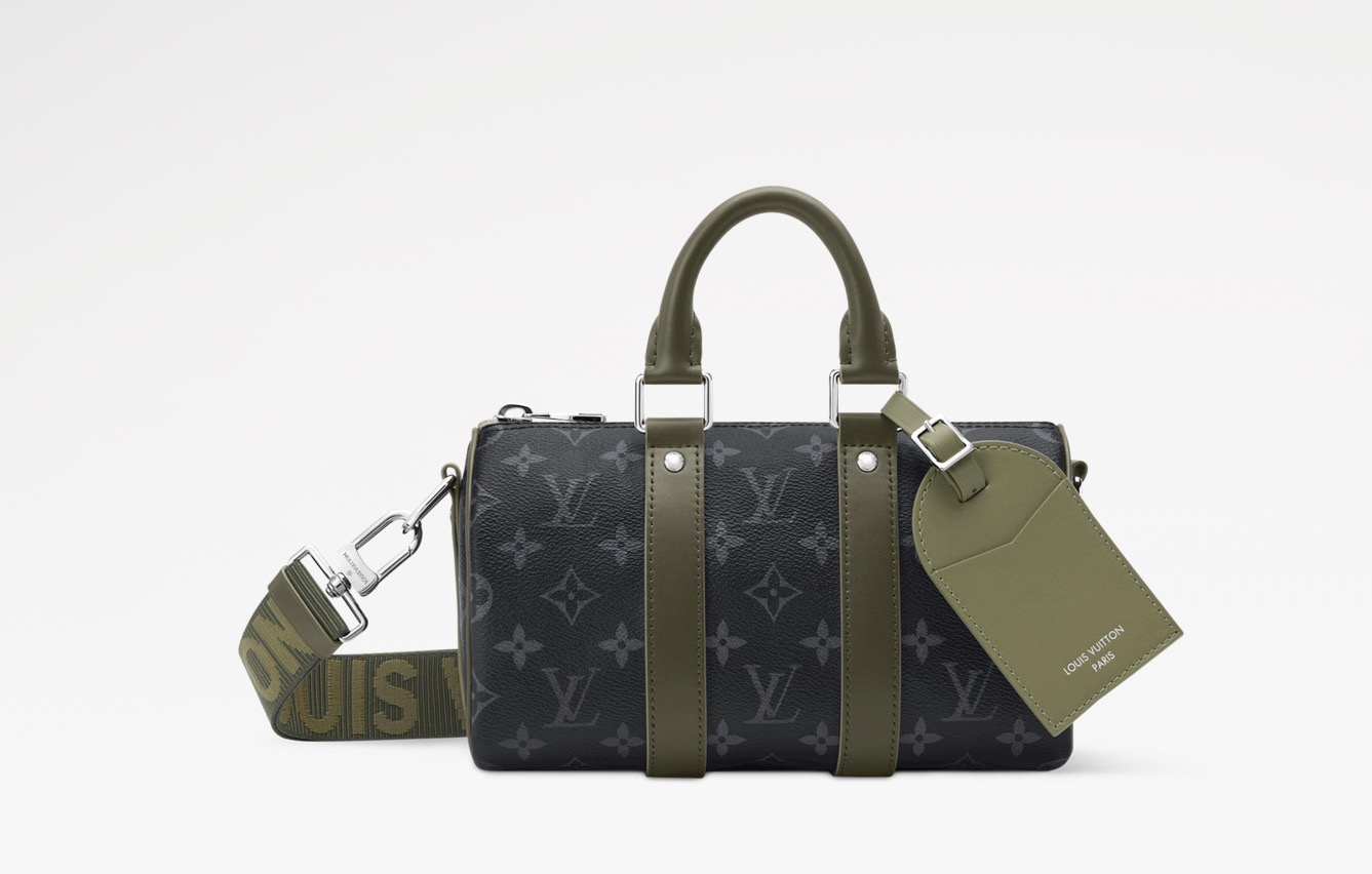 NO:919663,【KEEALL BANDOULIRE 25 handbag】M28638 black flower/green,19860909【KEEALL BANDOULIRE 25 手袋】M28638 黑花/绿色,,Bag