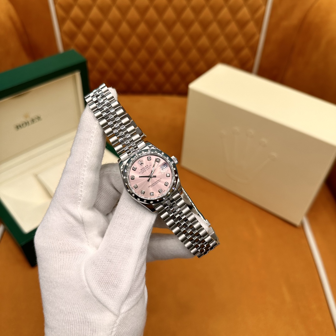 Réplica de alta calidad barata
 Rolex Datejust Comprar
 Reloj Rosa Rojo Incrustados con diamantes Fashion Automatic Mechanical Movement