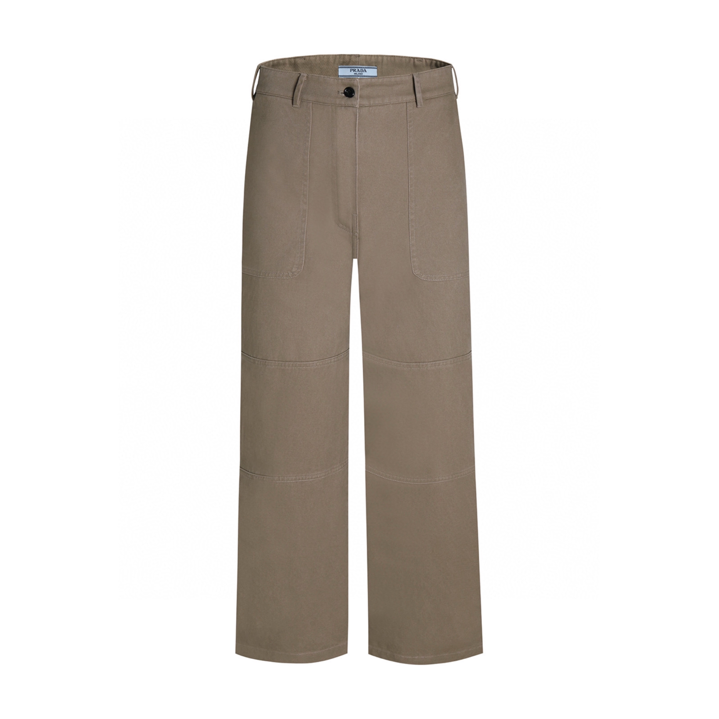 [Suministro exclusivo] Pantalones de sarga de pierna ancha con cremallera de color sólido Pra, comprados originalmente …