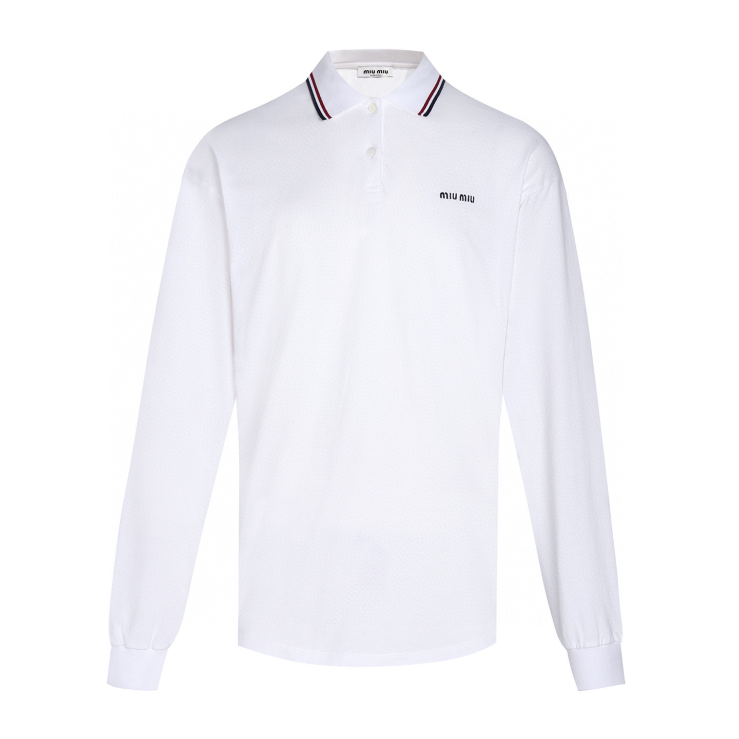 【Proveedor exclusivo】 MiuMiu polo de manga larga con cuello solapa de contraste. Comprado y desarrollado por 7089 origi…