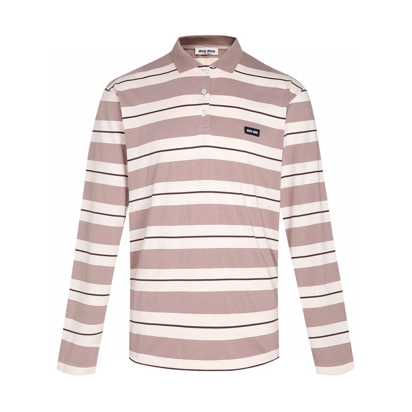 【Proveedor exclusivo】 MiuMiu polo de manga larga con logo y rayas. Comprado y desarrollado por 9868 original, la tela u…