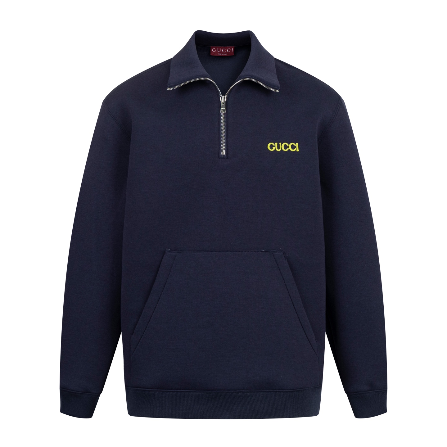 【Suministro exclusivo】 Sudadera con cremallera de media altura y parche bordado de letras Guc 25SS. La tela utiliza una…