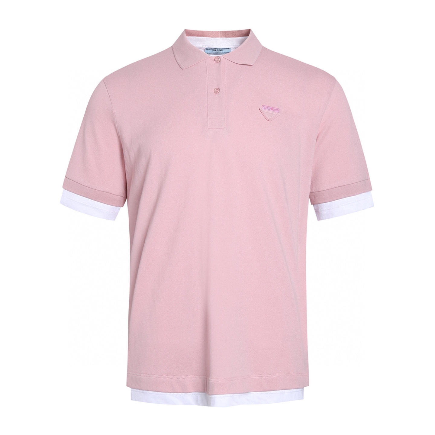[Suministro exclusivo] Polo Pra falso de dos piezas con logo triangular (rosa) comprado y desarrollado a partir del 665…