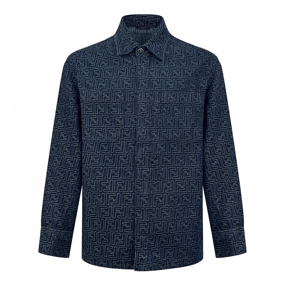 【Suministro exclusivo】 FD Chaqueta vaquera con jacquard doble F de estampado completo Original 17.000 comprado para des…