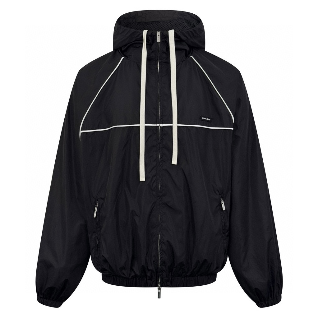 【Suministro exclusivo】 MiuMiu Chaqueta con capucha y cremallera (negro) Original comprada por 28,900 para desarrollo, l…