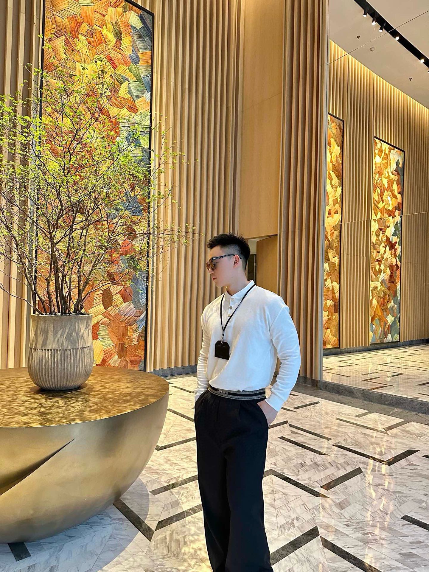 【上身图】Loewe 织带拼接休闲长裤
