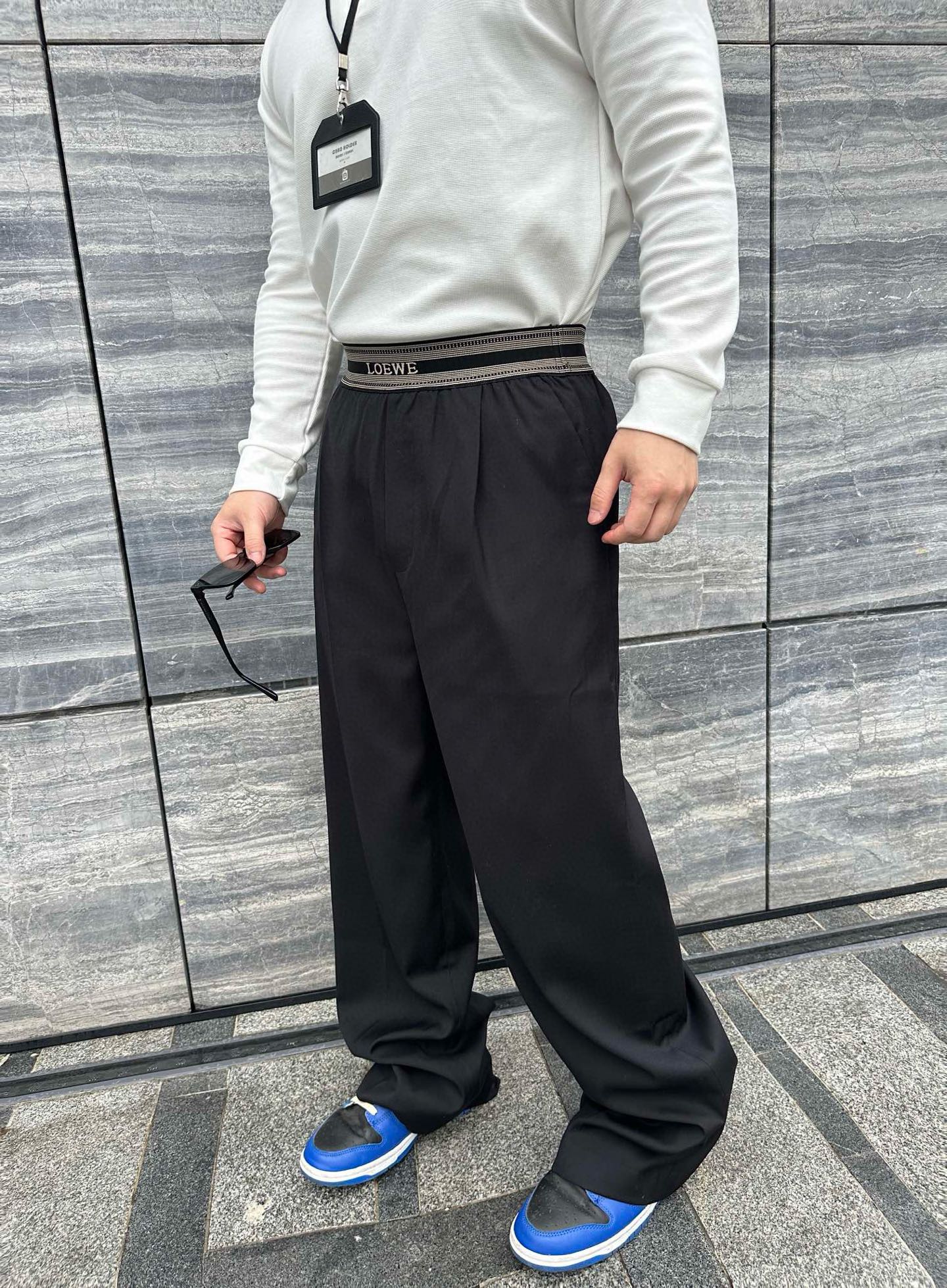 【上身图】Loewe 织带拼接休闲长裤