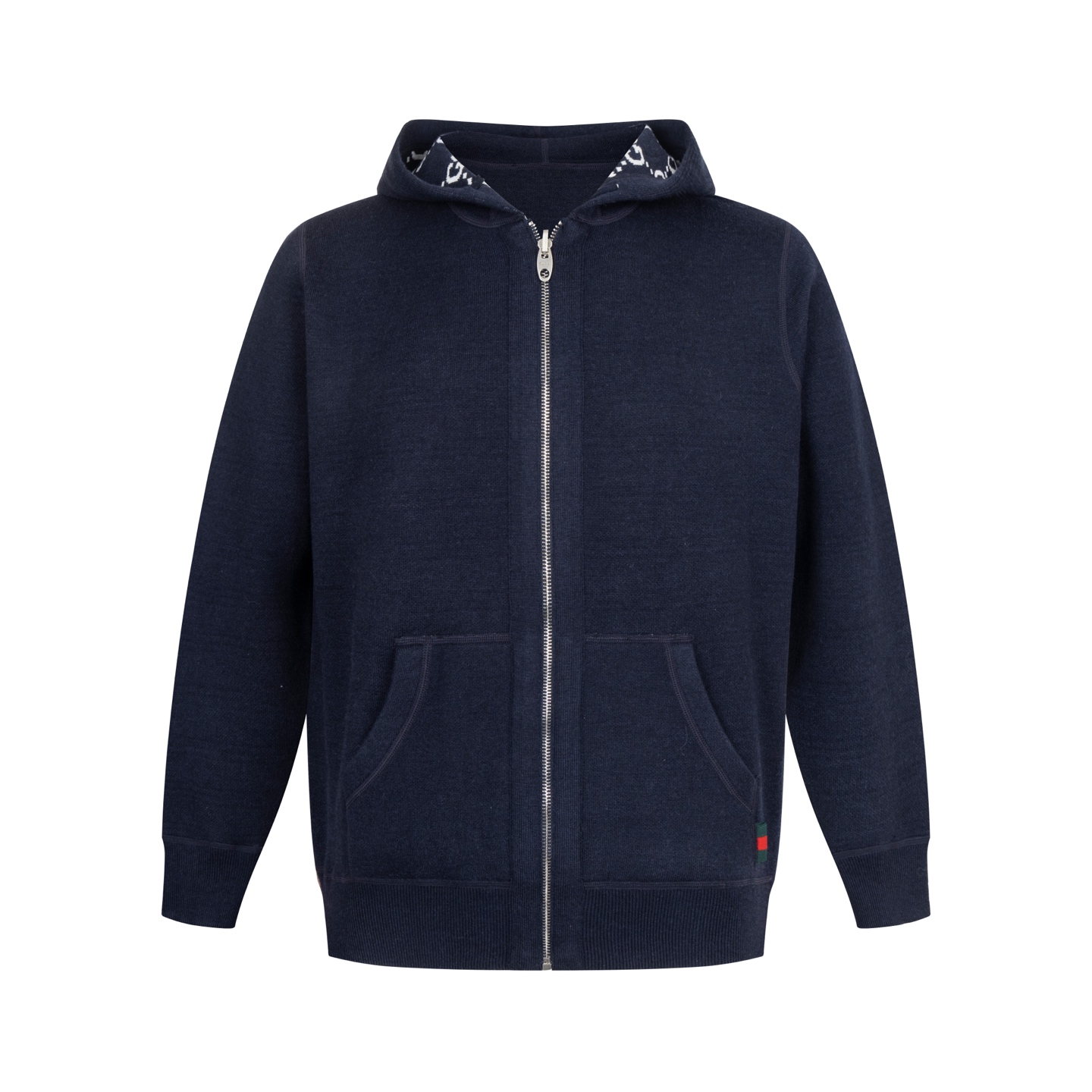 【Suministro exclusivo】 Guc chaqueta de punto de cachemira reversible con estampado clásico (azul marino), comprada orig…