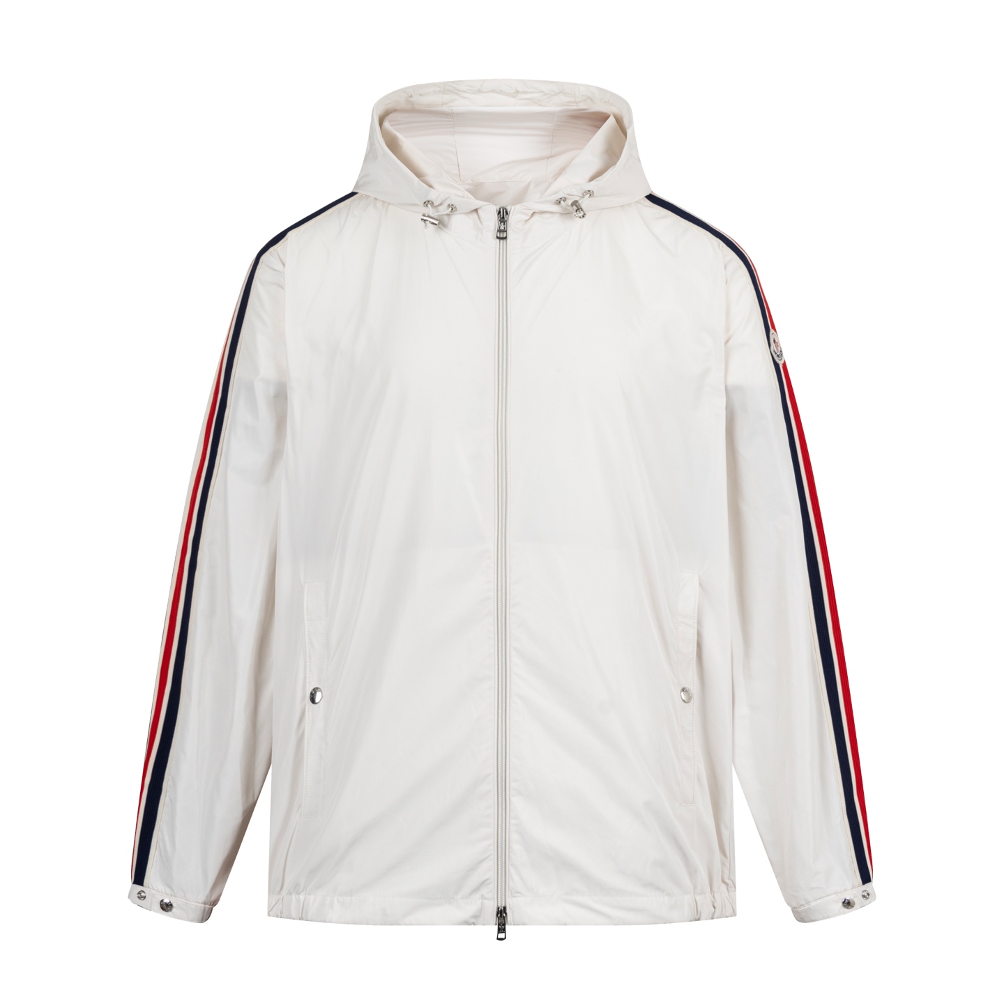 【Suministro exclusivo】 Moncler Chaqueta ligera con cinta en la manga (blanco marfil). La tela está hecha de 100% poliés…