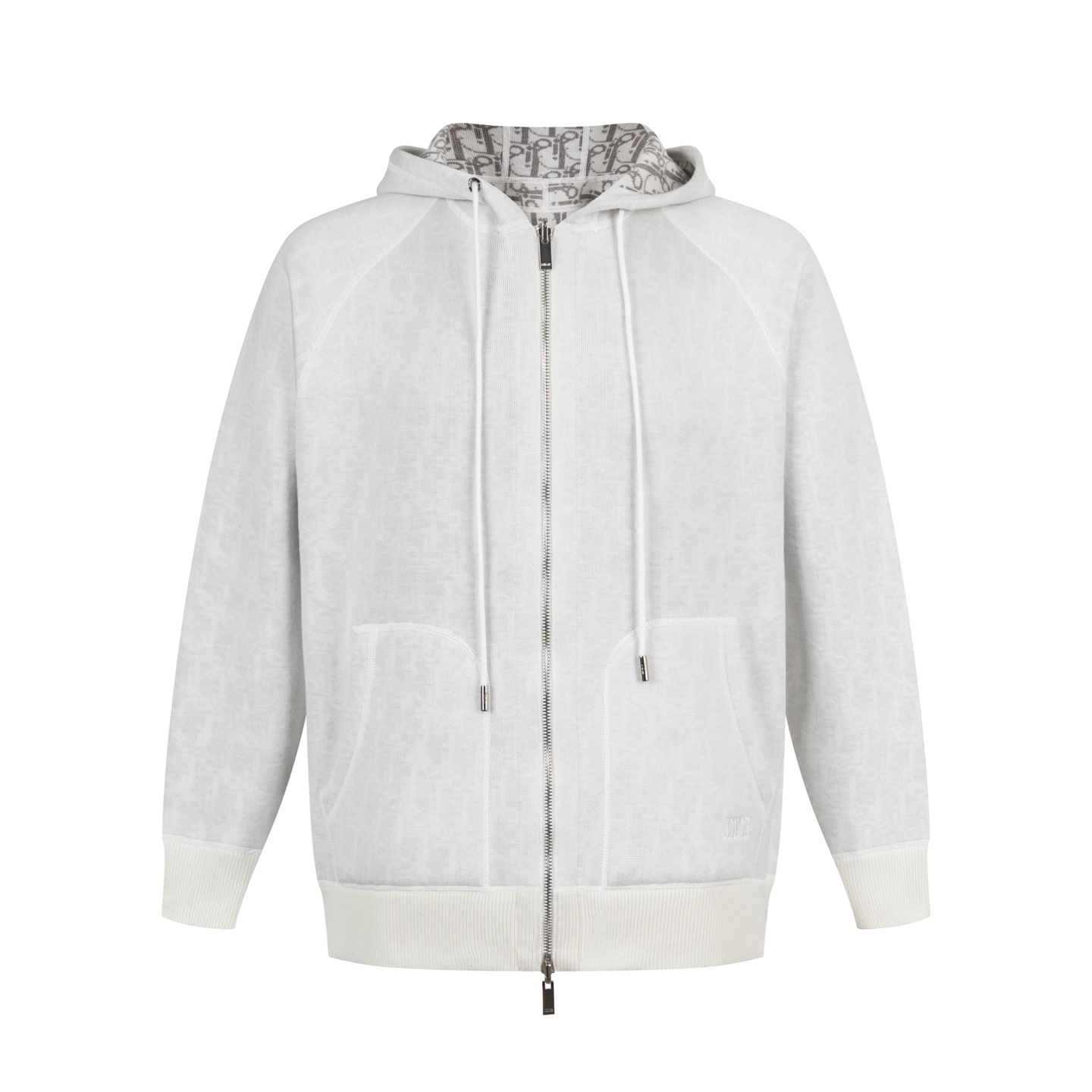 Dior Reversible Cashmere Blend Jacket with Oblique Jacquard - Cream