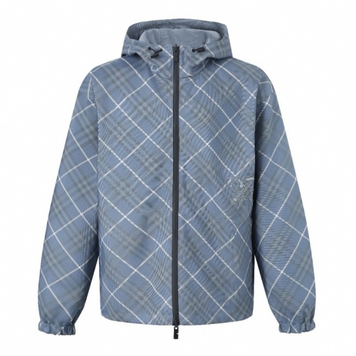 Burberry Reversible Tartan Jacket with Embroidered Horse, Blue 1 Burberry Reversible Tartan Jacket with Embroidered Horse, Blue