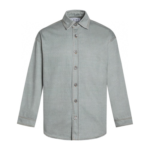Loewe Faded Denim Shirt Jacket - Comfortable Relaxed Fit, Premium Quality 1 Loewe Faded Denim Shirt Jacket - Comfortable Relaxed Fit, Premium Quality