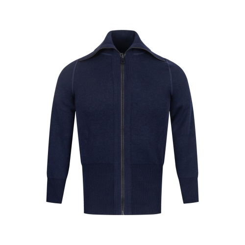 DIOR Navy Blue Reversible Wool-Blend Zip-Up Cardigan Sweater 1 DIOR Navy Blue Reversible Wool-Blend Zip-Up Cardigan Sweater
