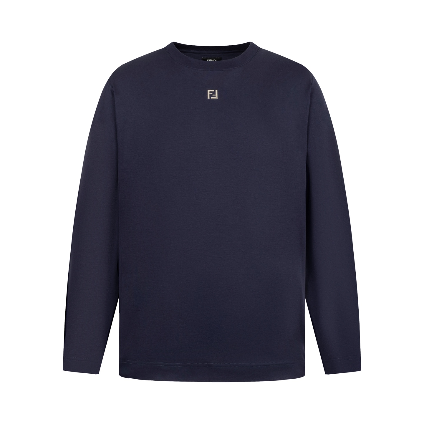 【Suministro exclusivo】 FD Camiseta de manga larga con etiqueta metálica doble F (azul marino). La tela utiliza 60S 170g…