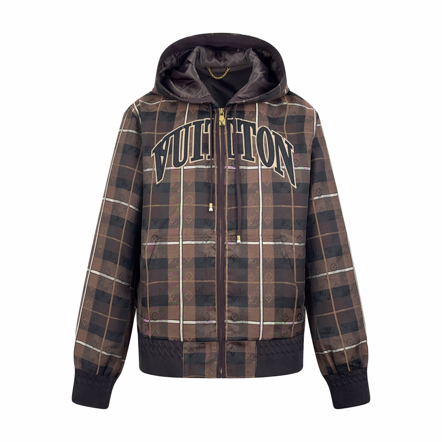 P285 1v 26SS chaqueta con cremallera y capucha a cuadros con parche del logo. Compra original y desarrollo por 27.300. …