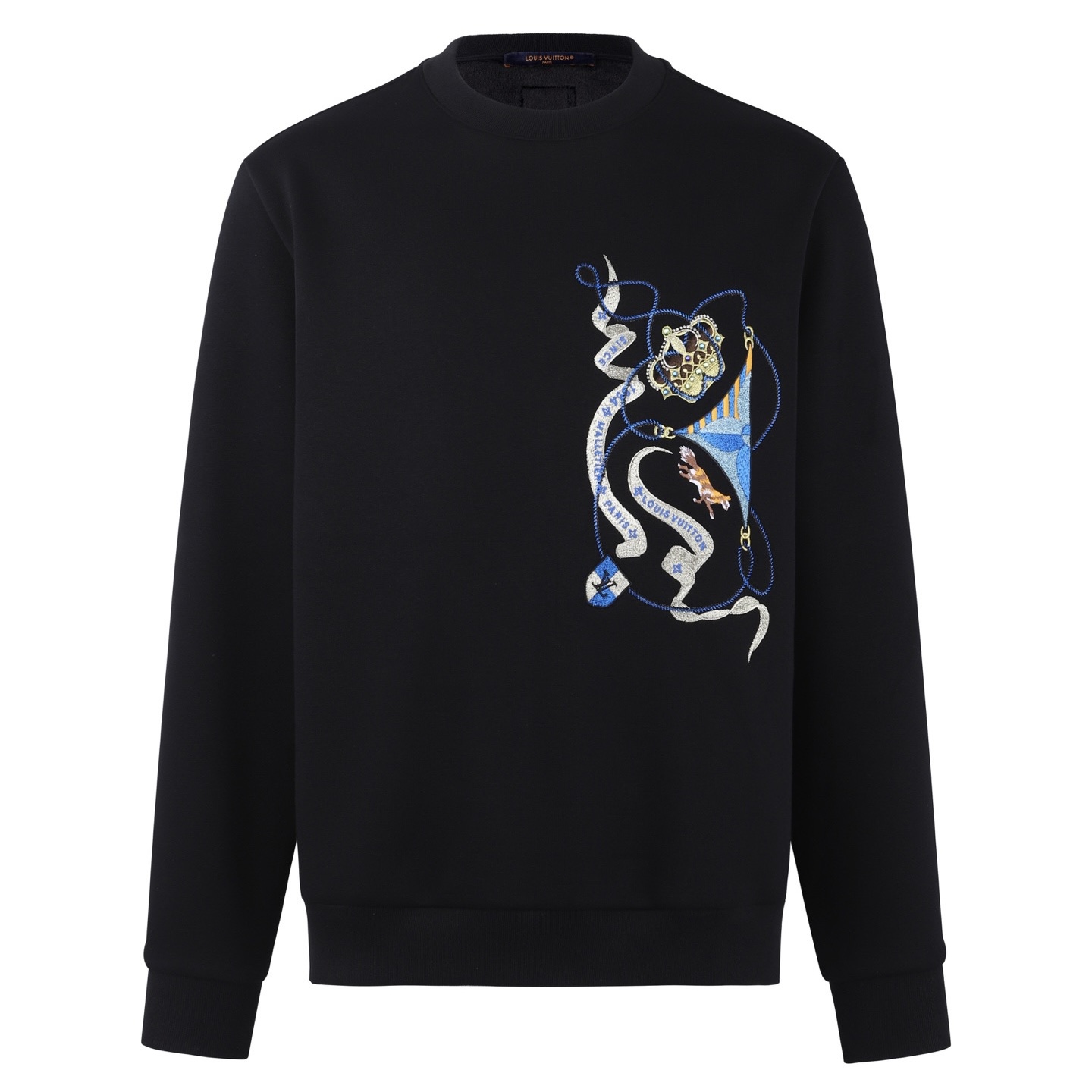 P185 Sudadera con cuello redondo y pedrería bordada con corona 1v 26SS. La versión original se compró por 13.200 y se d…