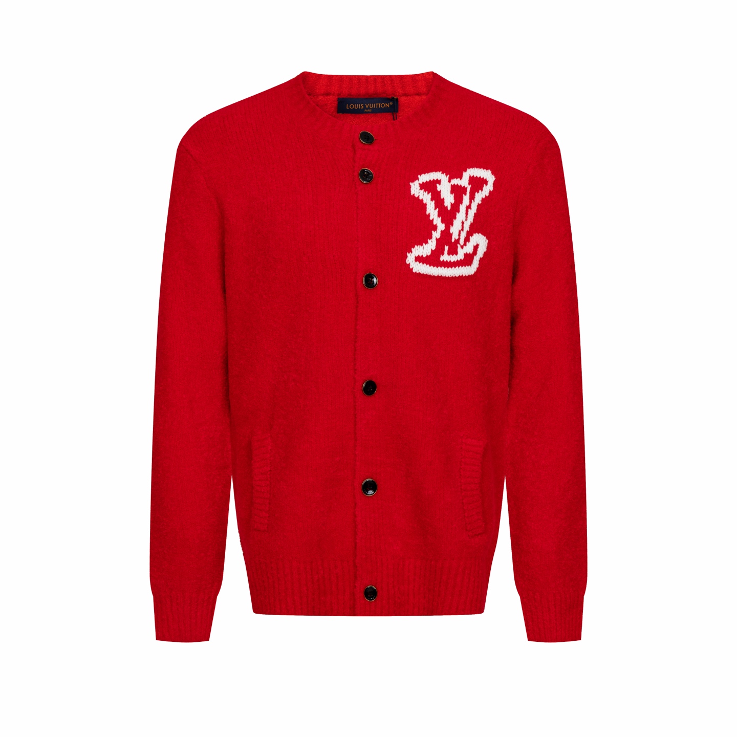 P230 1v 26SS Cárdigan de lana intarsia con logo espejo (rojo) La versión original se compró por 15,100 y se desarrolló.…