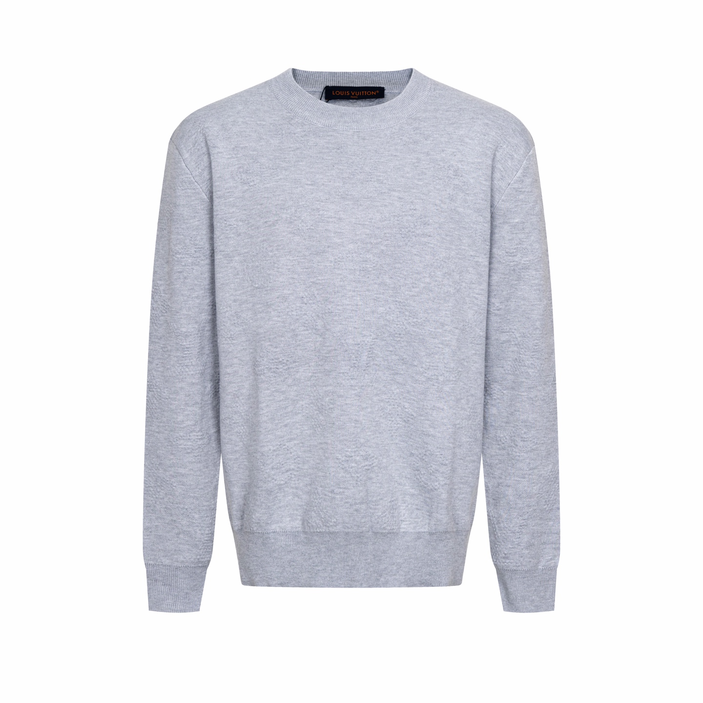 P230 1v suéter de cuello redondo con logo de cuero jacquard con estampado oscuro (gris) La versión original se compró p…