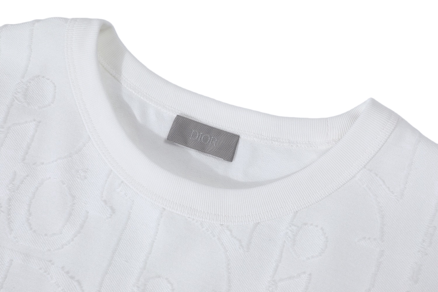 Dior CD 25SS 剪线提花短袖白色