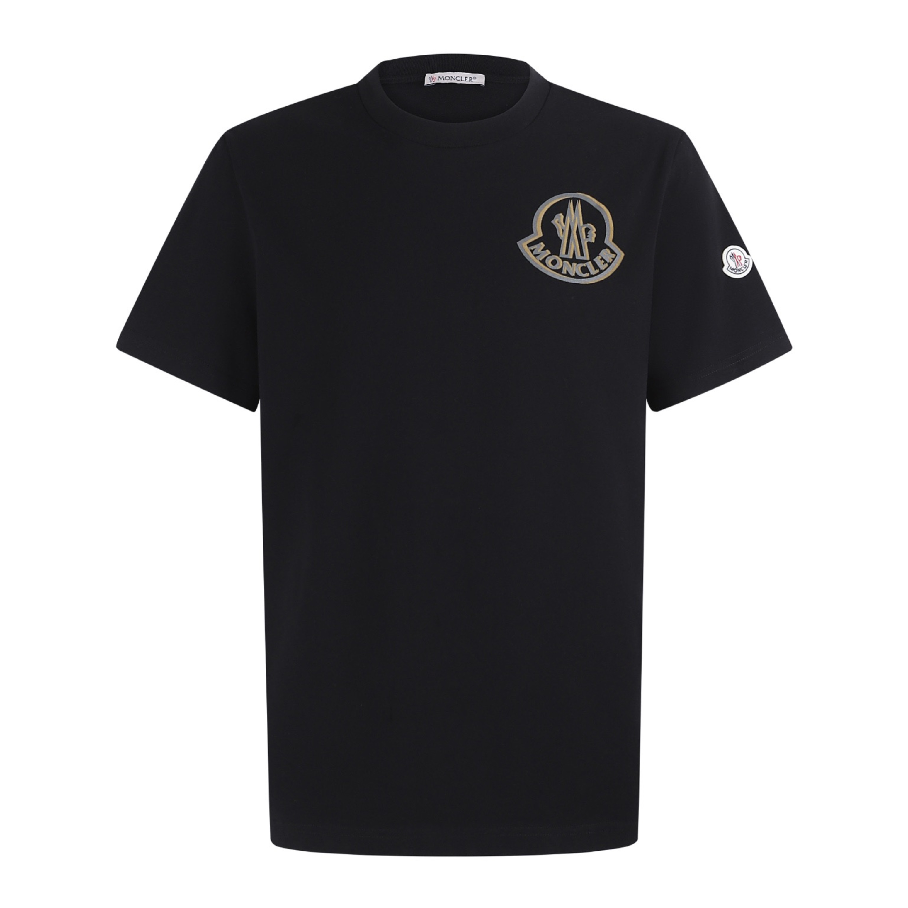 P115 Moncler 26SS 重影徽标植绒印花短袖 原版3,250购入开发，面料采用以高支精梳纯棉为面料，通过紧密纺工艺打造出细腻亲肤、挺括耐洗的质感，兼顾日常穿着的透气性与舒适度。衣身采用平纹针织工艺，配合双针锁边圆领设计，领口经…