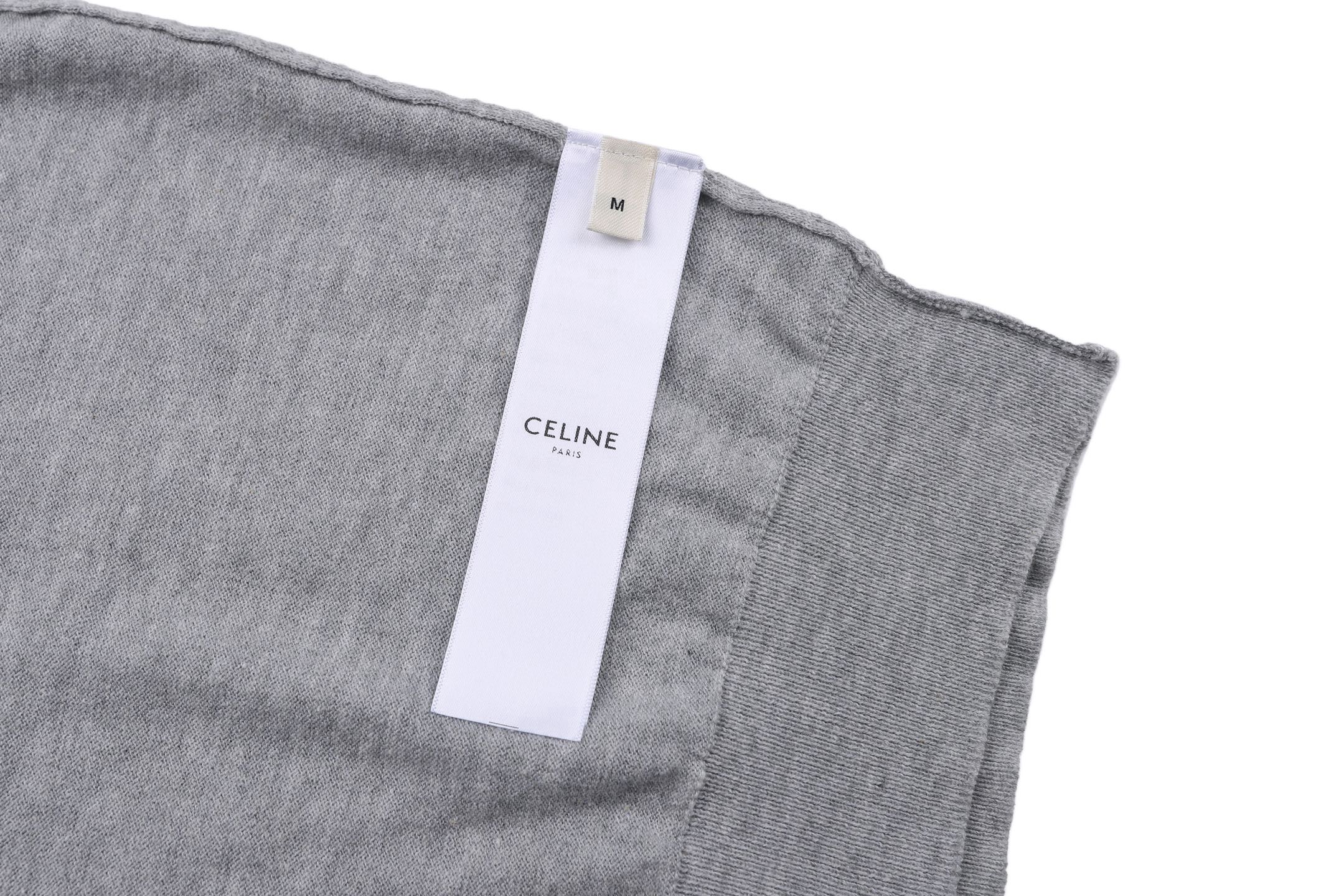Celine Celine 24SS 凯旋门刺绣毛织Polo衫灰色