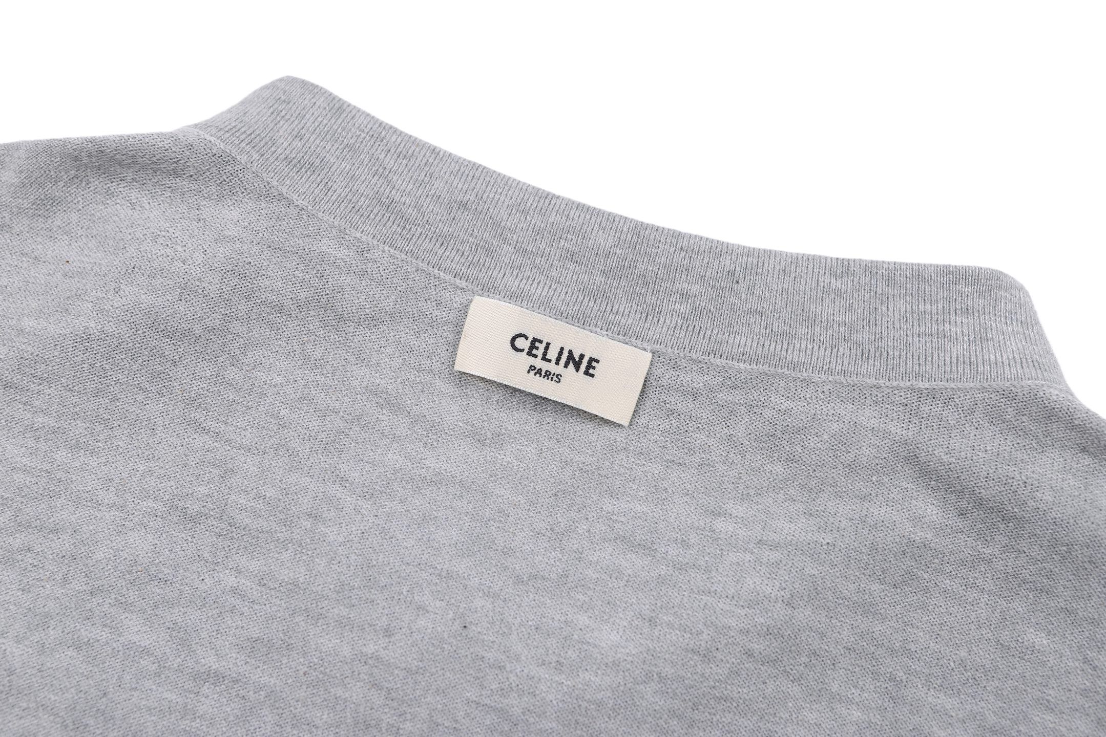Celine Celine 24SS 凯旋门刺绣毛织Polo衫灰色