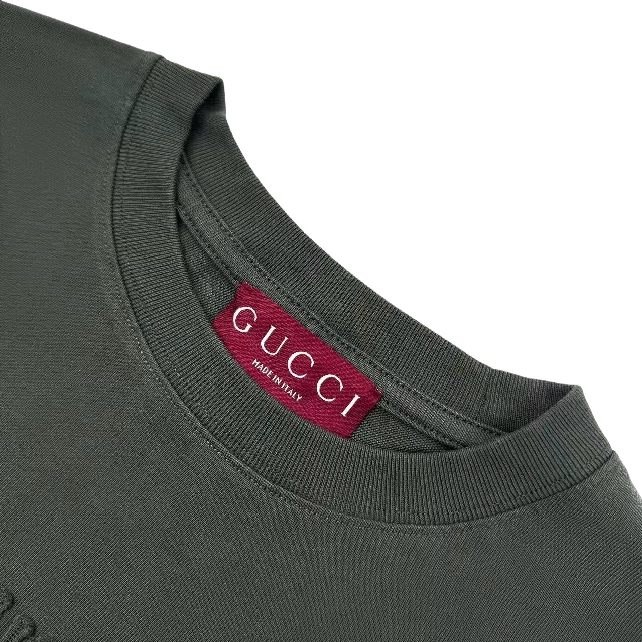 Gucci Guc 25SS 标识刺绣短袖绿色