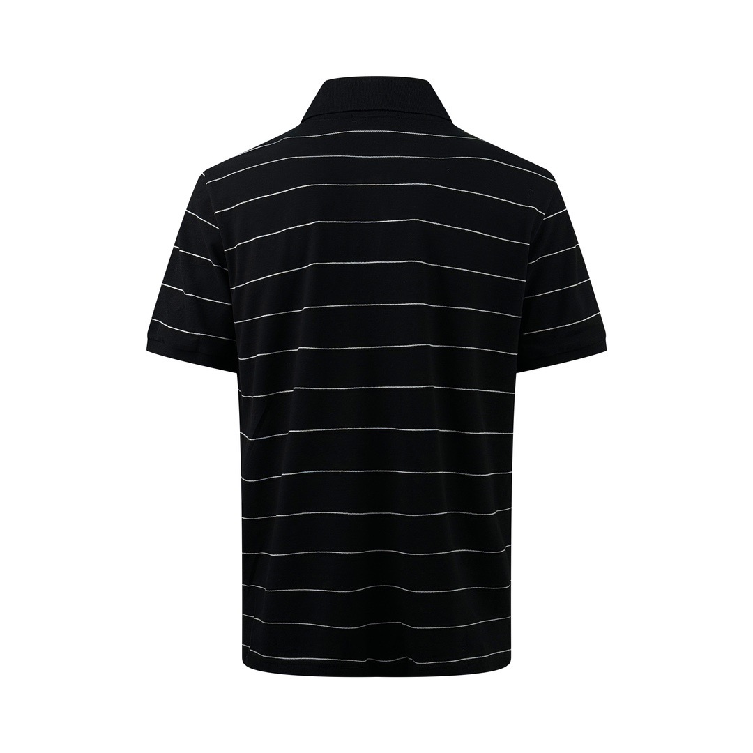 Saint Laurent Saint Laurent 标识刺绣条纹Polo衫