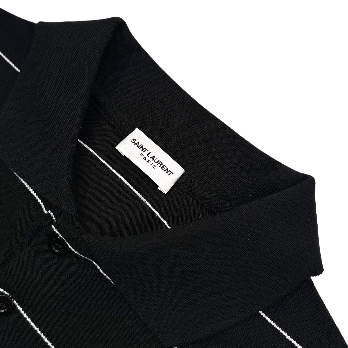 Saint Laurent Saint Laurent 标识刺绣条纹Polo衫