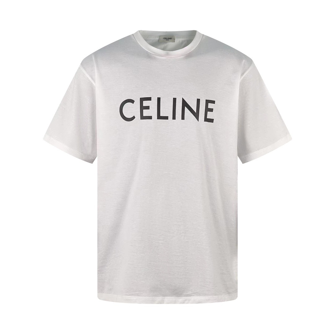 Celine Celine 大字母印花短袖白色