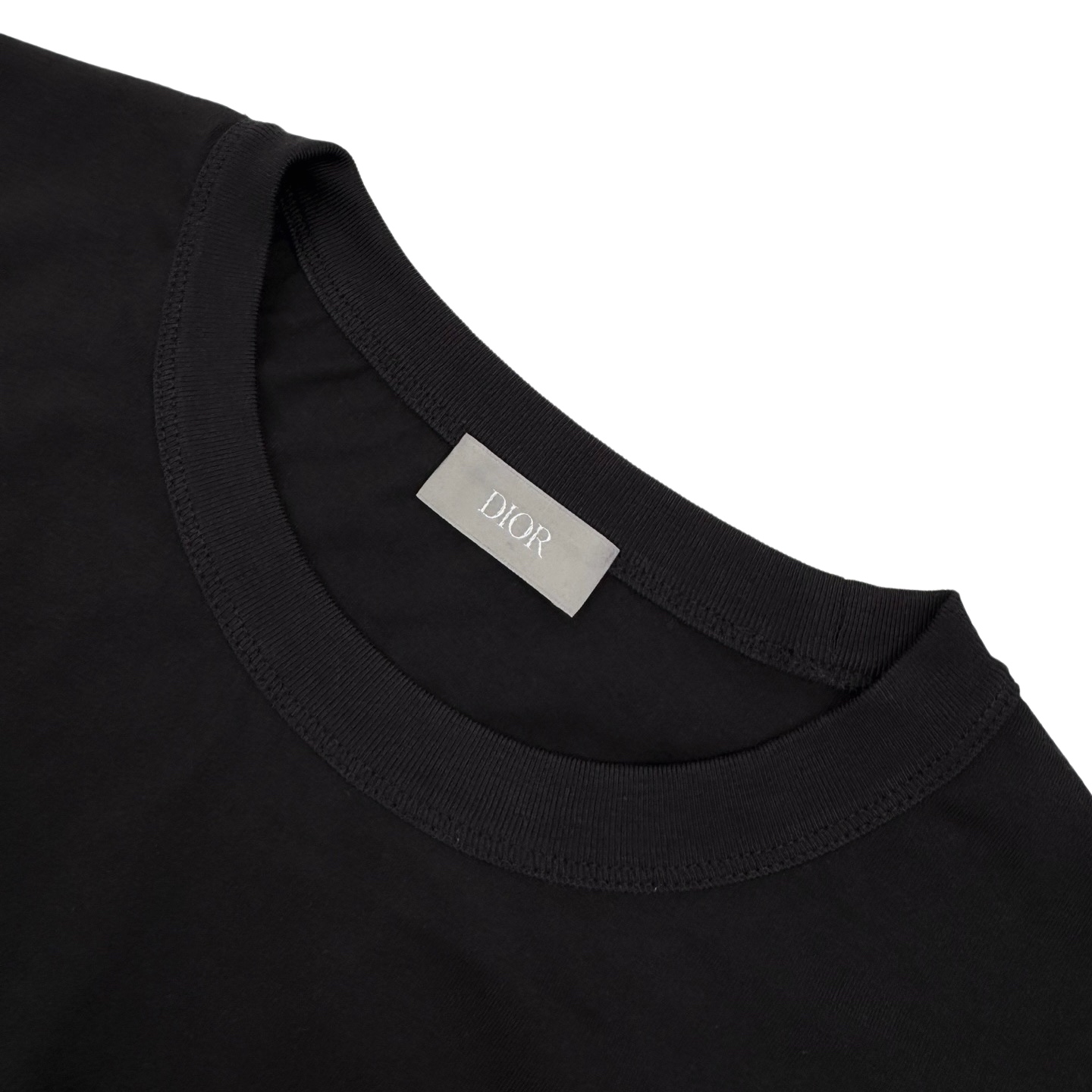 Dior CD Ribbon 绳绣刺绣短袖石墨黑